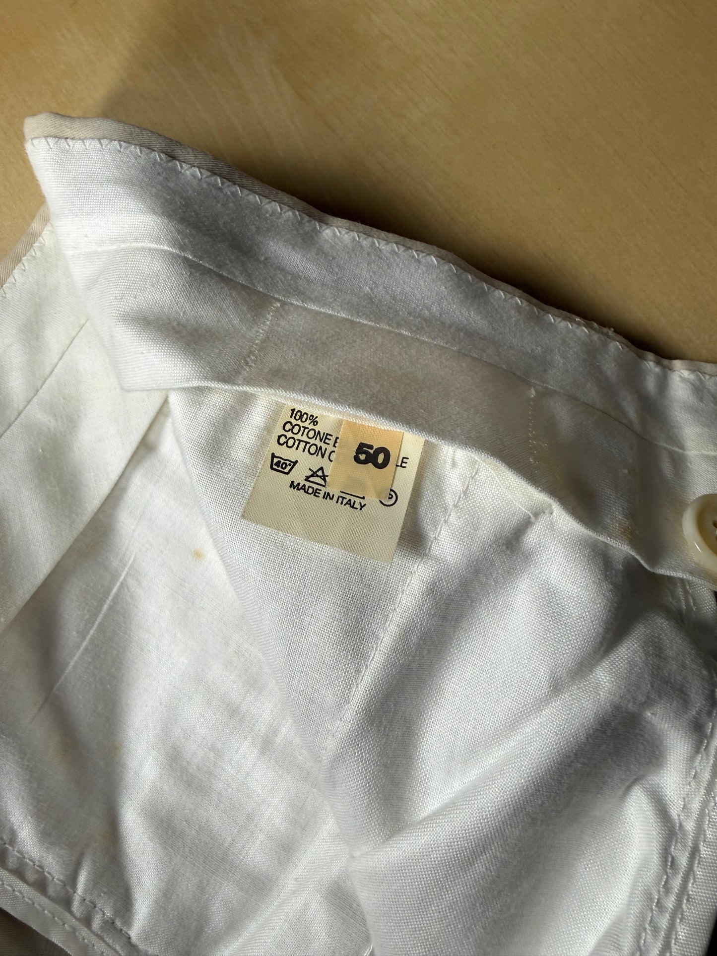 Pantaloni 100% cotone panna anni ‘80 (NOS) - tg. 50
