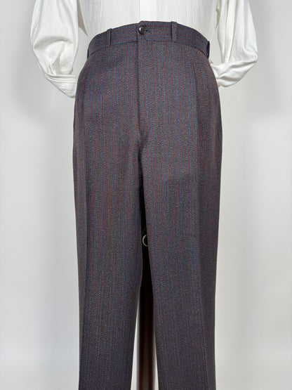 Completo sartoriale anni ‘70 rosso e blu sale-pepe - tg. 50