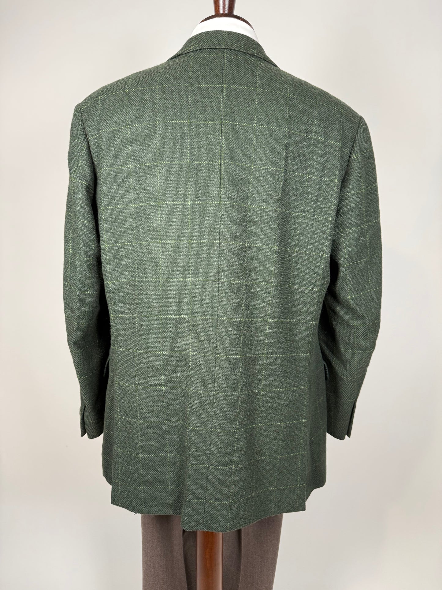 Giacca Cantarelli lana cammello e cashmere verde finestrato - tg. 56