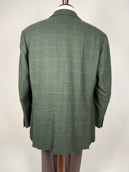 Giacca Cantarelli lana cammello e cashmere verde finestrato - tg. 56