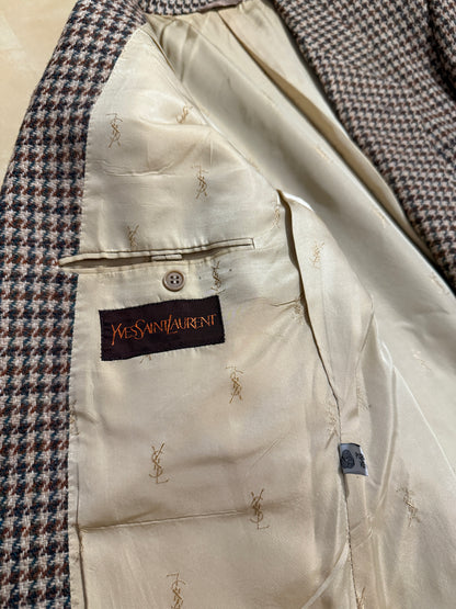 Giacca Yves Saint Laurent anni ‘70 in tweed pied-de-poule - tg. 48