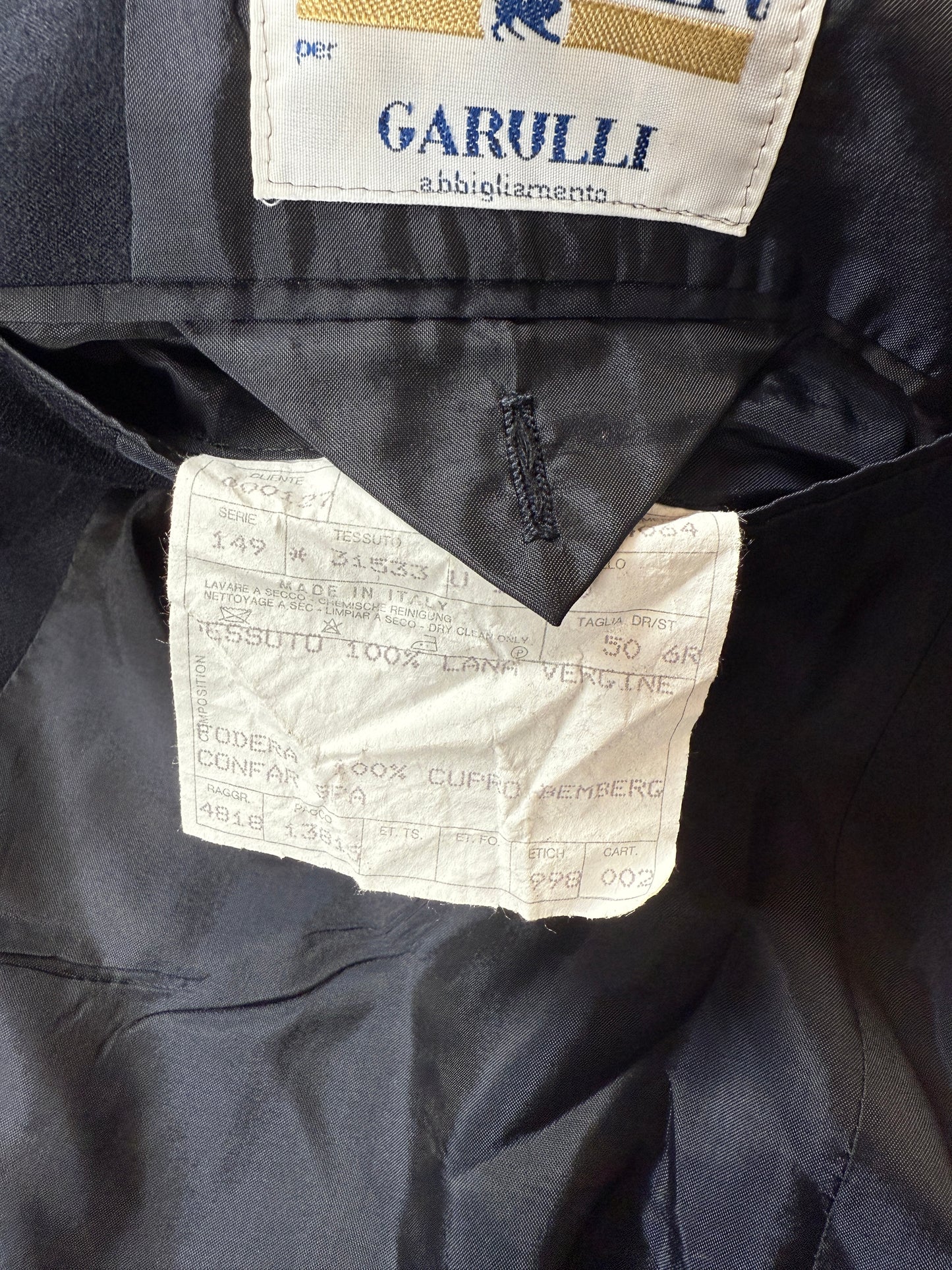 Giacca doppiopetto anni ‘80 flanella blu - tg. 50