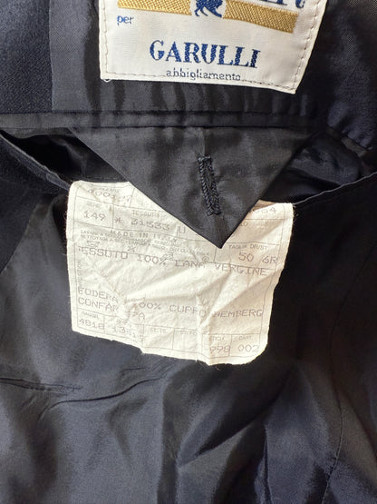 Giacca doppiopetto anni ‘80 flanella blu - tg. 50