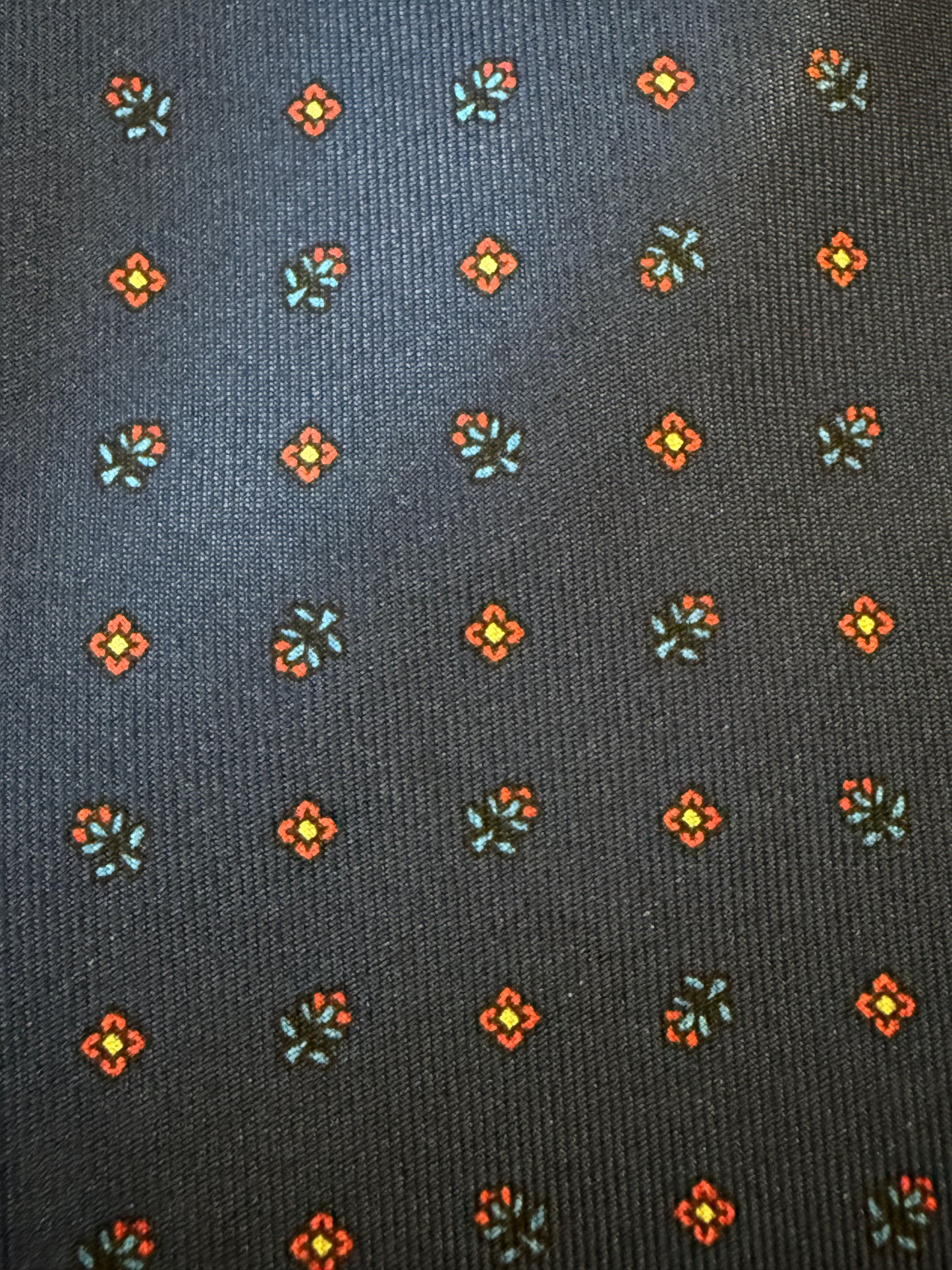 Cravatta Marinella navy micro fantasia fiori