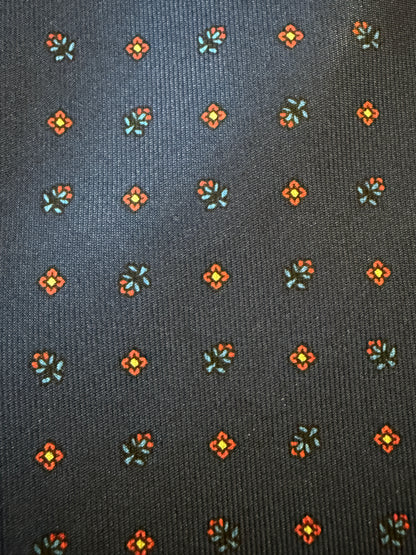 Cravatta Marinella navy micro fantasia fiori