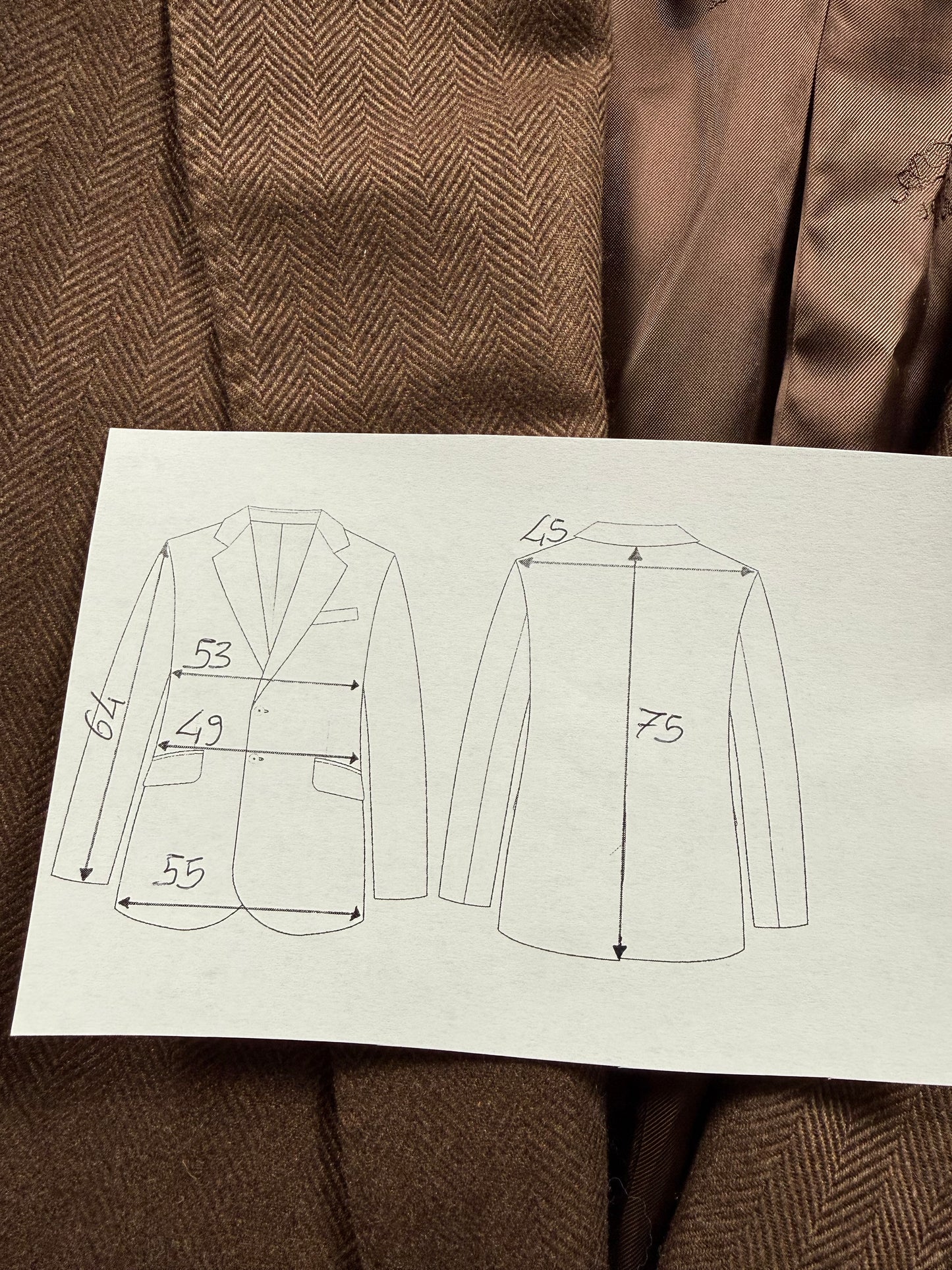 Giacca in puro cashmere Piacenza marrone spigato - tg. 48