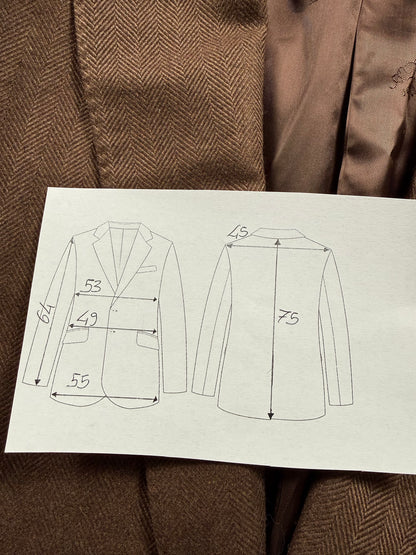 Giacca in puro cashmere Piacenza marrone spigato - tg. 48