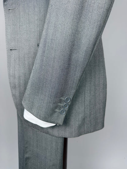 Completo 3 pezzi anni '70 herrigbone grigio - tg. 44