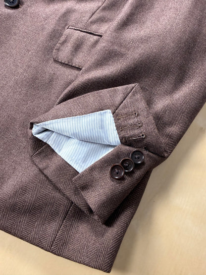 Giacca in puro cashmere Piacenza marrone spigato - tg. 48