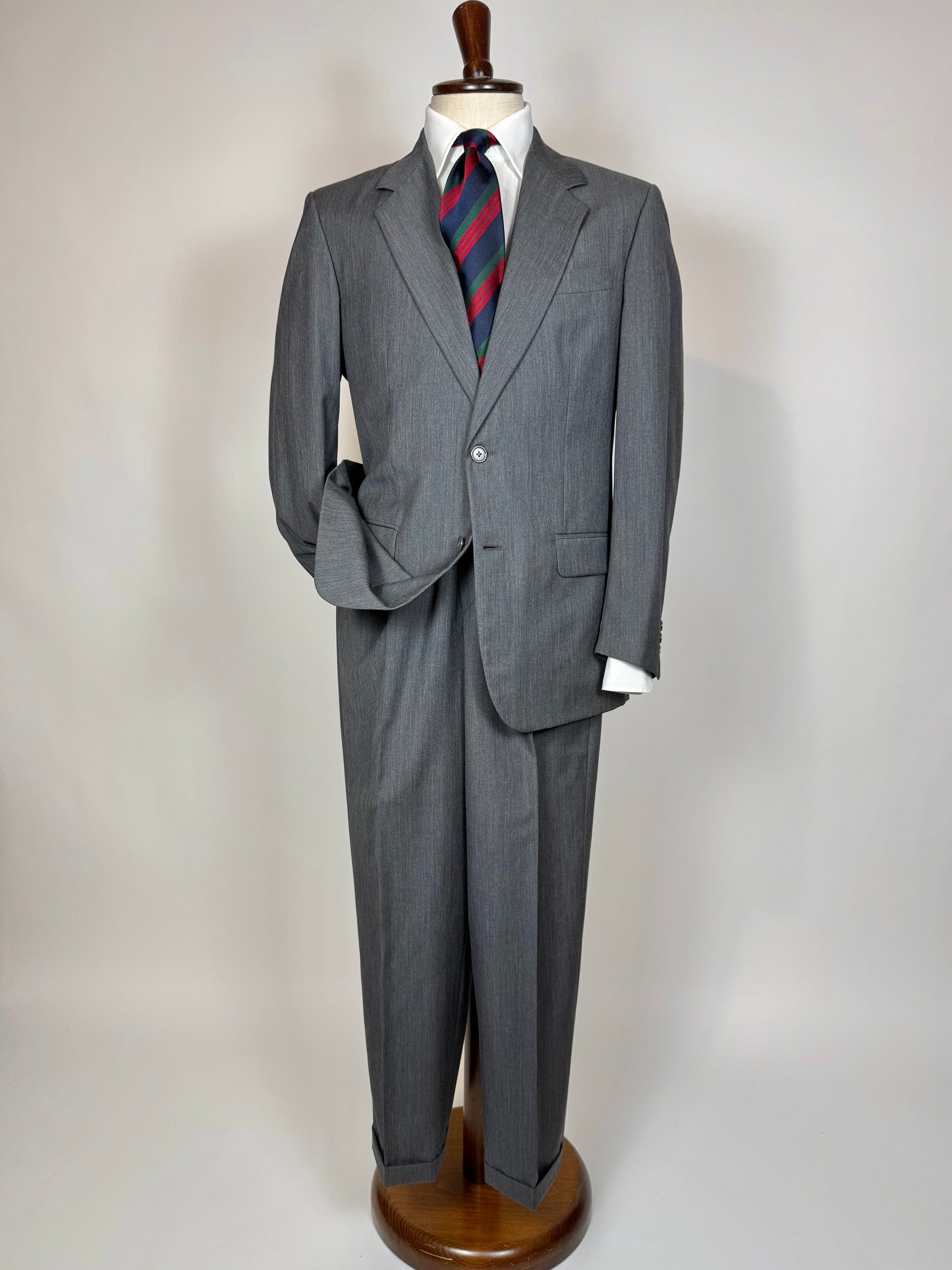 Completo anni '80 fresco lana grigio - tg. 46