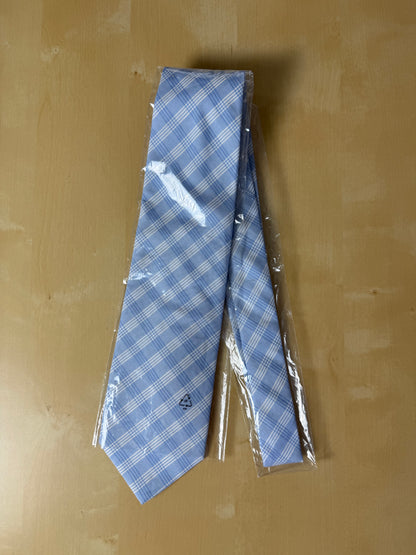 Cravatta napoletana 100% cotone a quadri turchese (nuova)