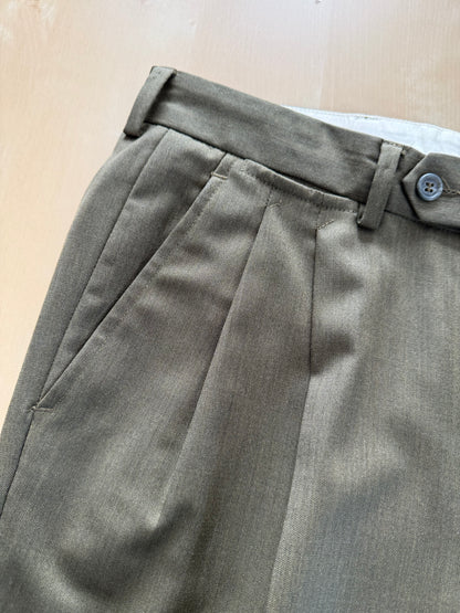 Completo anni ‘80 verde oliva lana pettinata E. Zegna - tg. 48/50