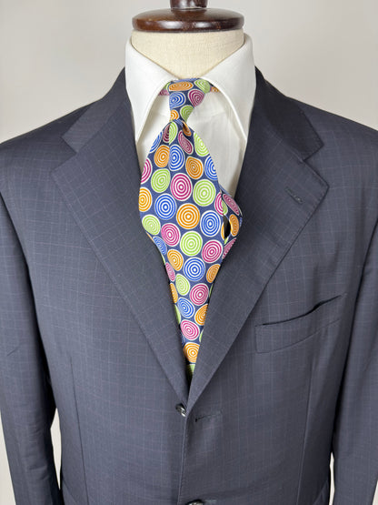 Completo Corneliani fresco lana blu a quadri - tg. 52/54