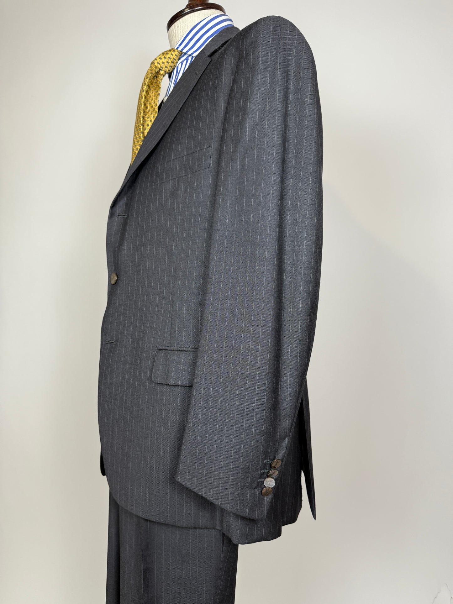 Completo Yves Saint Laurent anni ‘90 grigio gessato - tg. 54/56