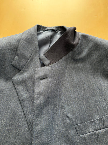 Completo sartoriale tessuto E. Zegna lana pettinata blu - tg. 54/56 drop basso