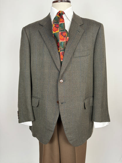 Giacca sartoriale in misto cashmere verde finestrato - tg. 58/60
