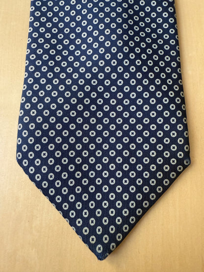 Cravatta Marinella navy micro fantasia cerchiolini