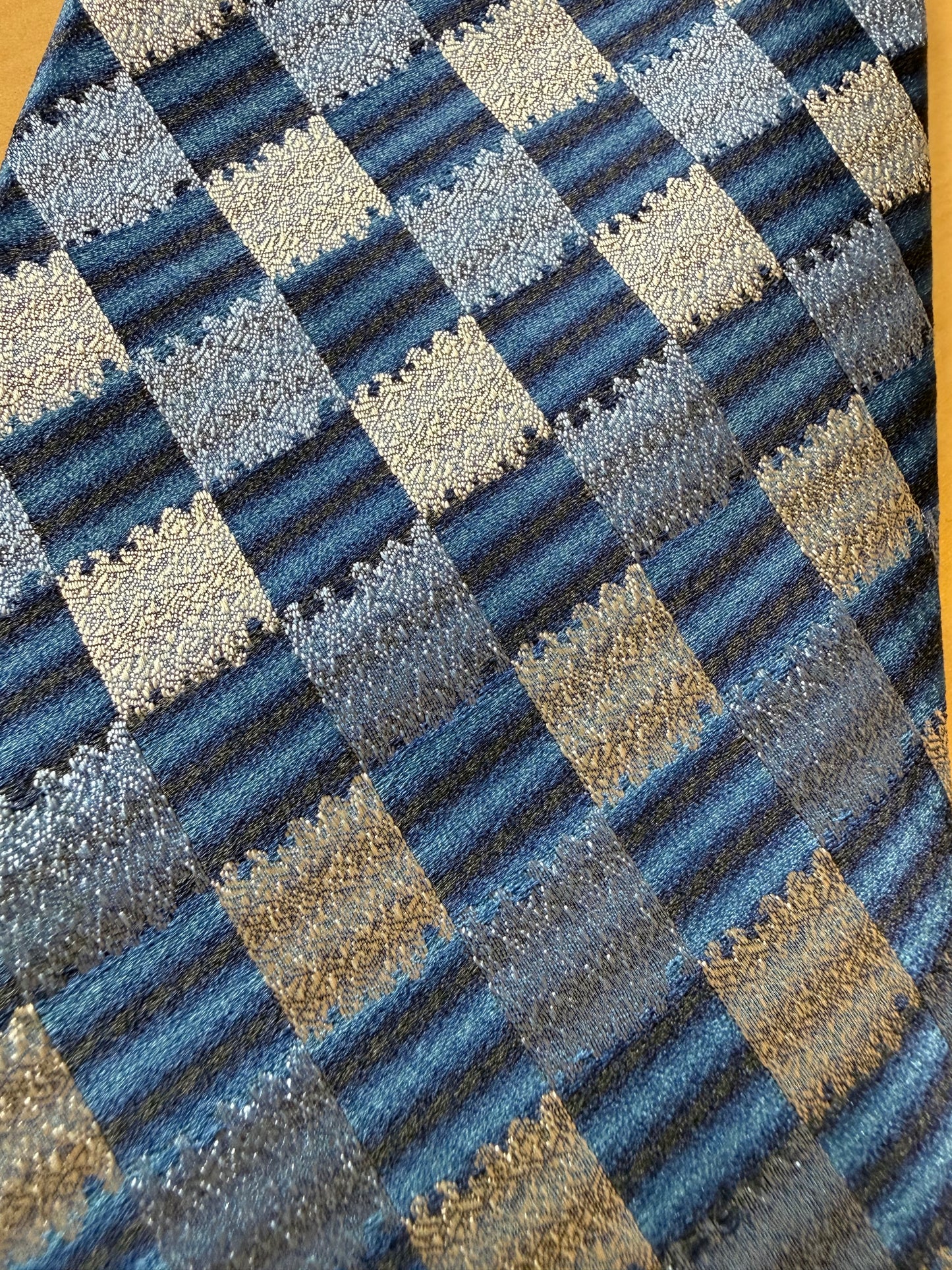 Cravatta Etro losanghe azzurro jacquard