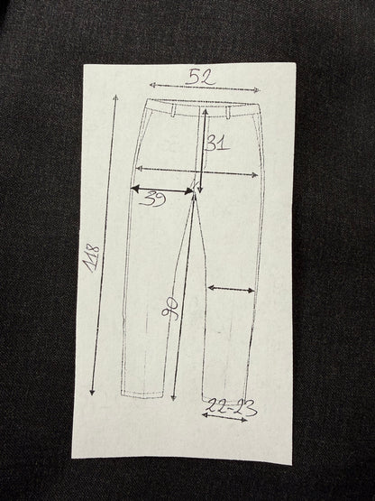 Pantaloni fresco lana grigio antracite anni '90 (NOS) - tg. 56/58
