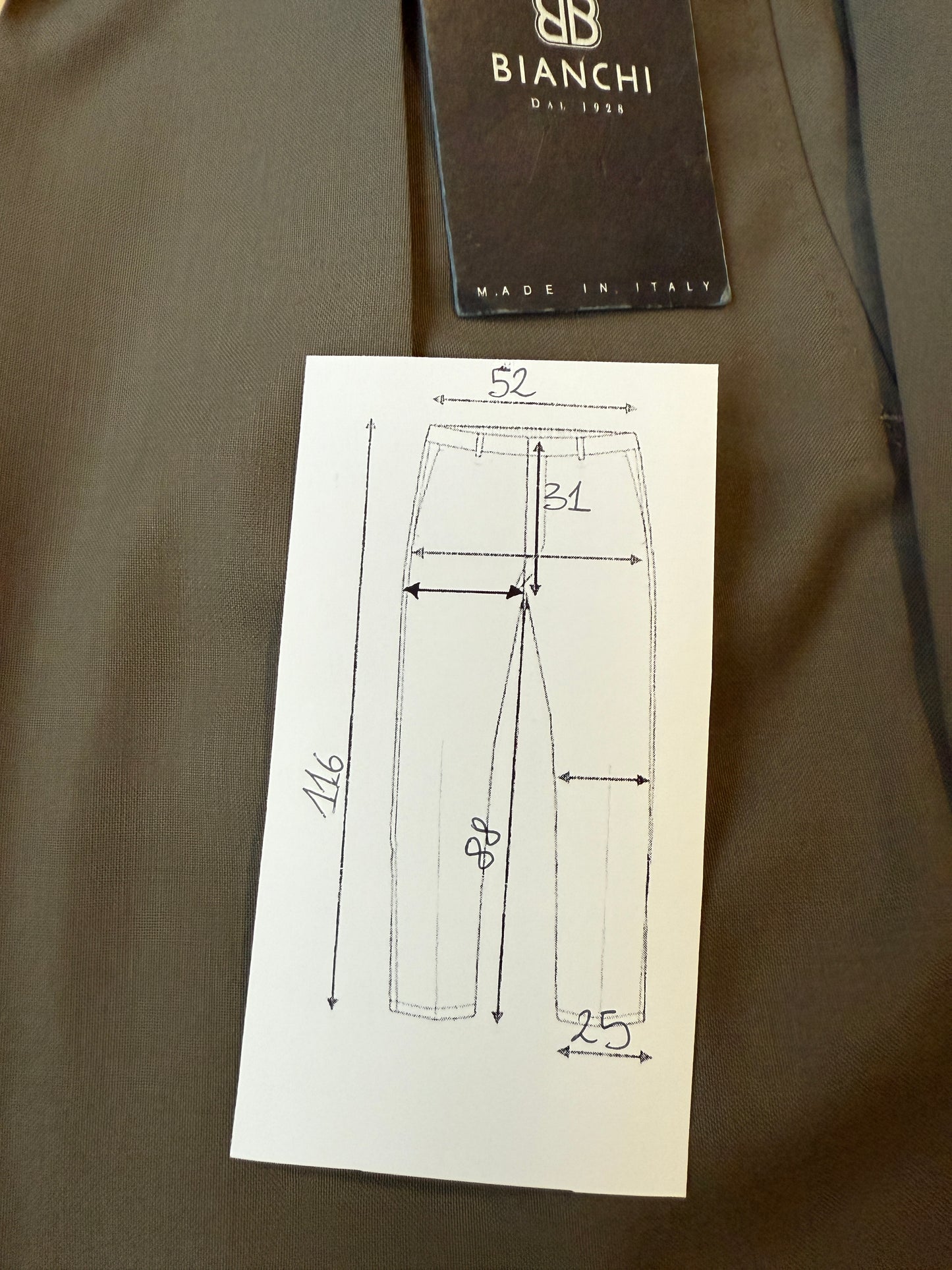 Pantalone in fresco lana anni ‘90 grigio-cachi (NOS) - tg. 58