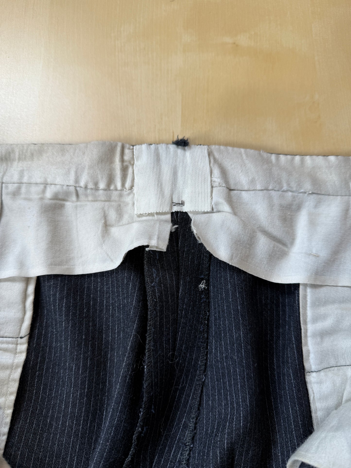 Completo 3 pezzi anni ‘60 sartoriale flanella antracite gessato - tg. 50