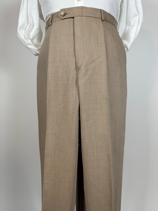 Pantaloni anni ‘70 lana pettinata beige (NOS) - tg. 52