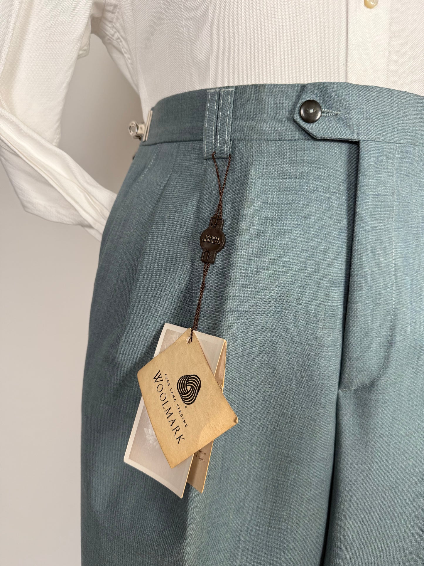 Pantaloni fresco lana carta da zucchero anni '80 (NOS) - tg. 46