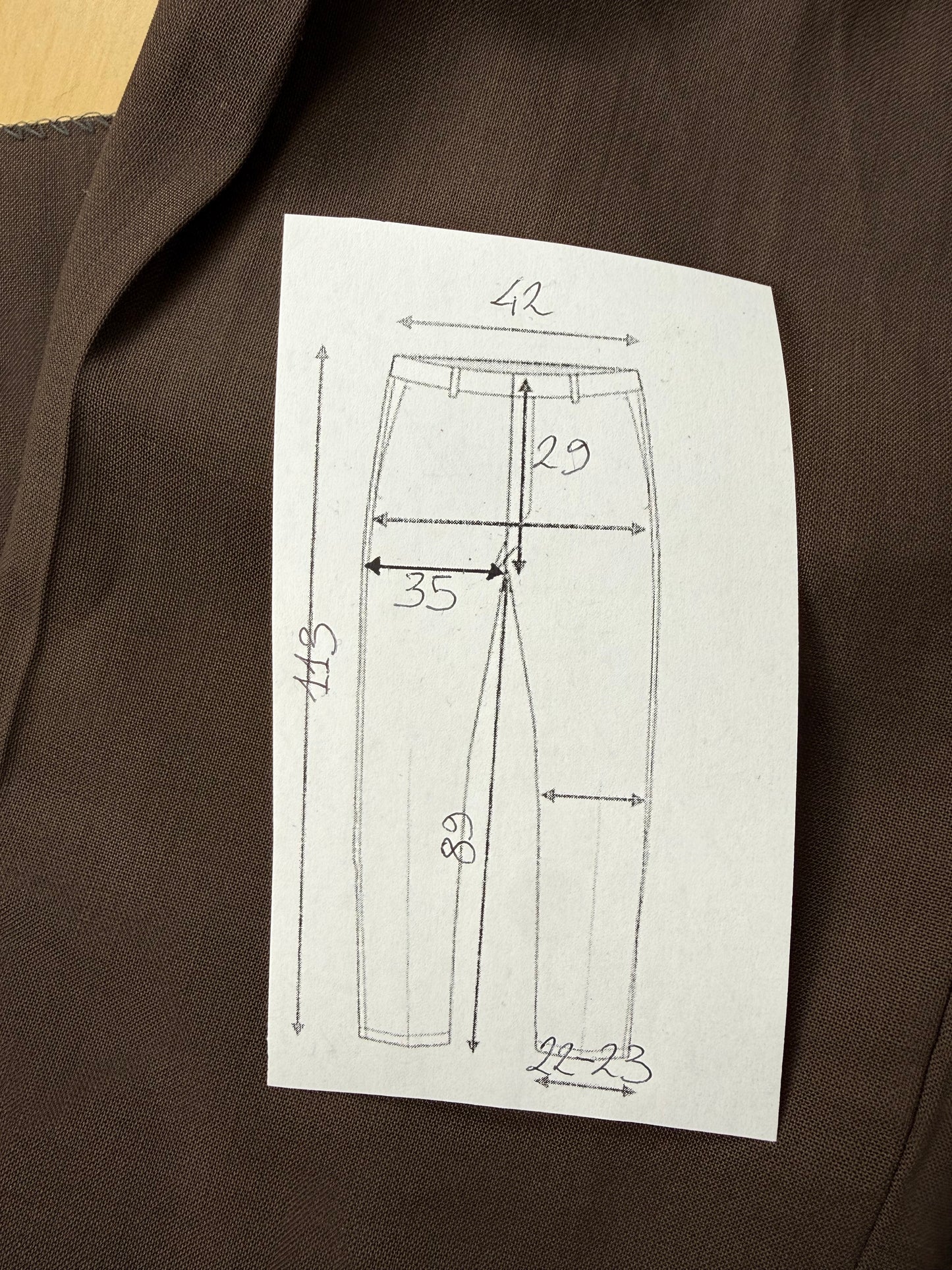 Pantaloni fresco lana marrone cacao (NOS) - tg. 48