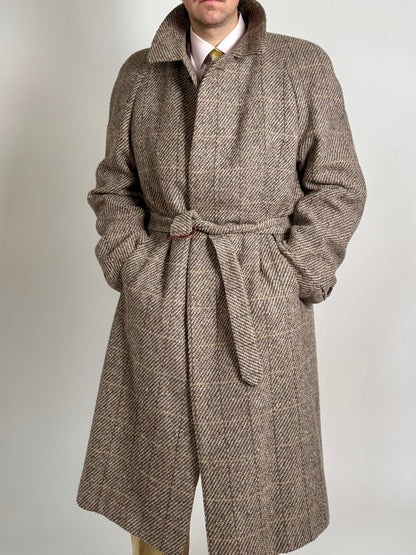Cappotto raglan anni ‘80 tweed finestrato - tg. 54-56