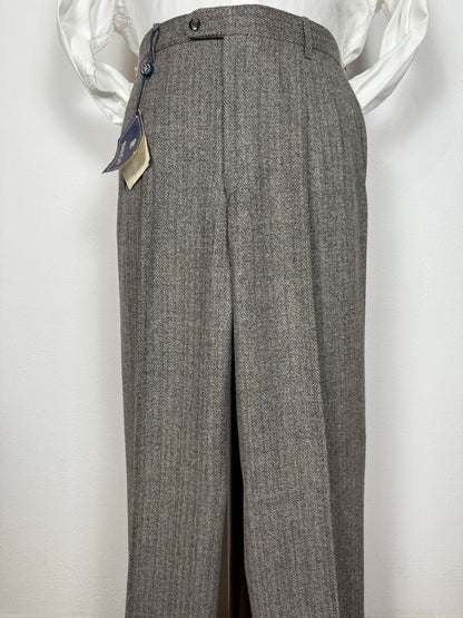 Pantalone anni ‘80 in tweed herringbone (NOS) - tg. 48