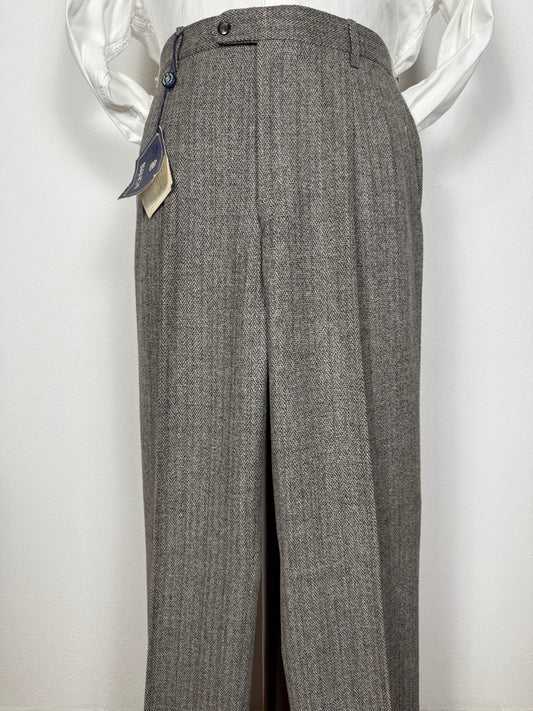 Pantalone anni ‘80 in tweed herringbone (NOS) - tg. 48