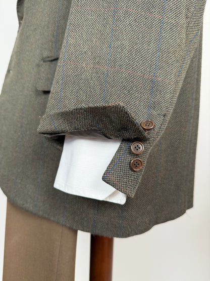 Giacca sartoriale in misto cashmere verde finestrato - tg. 58/60