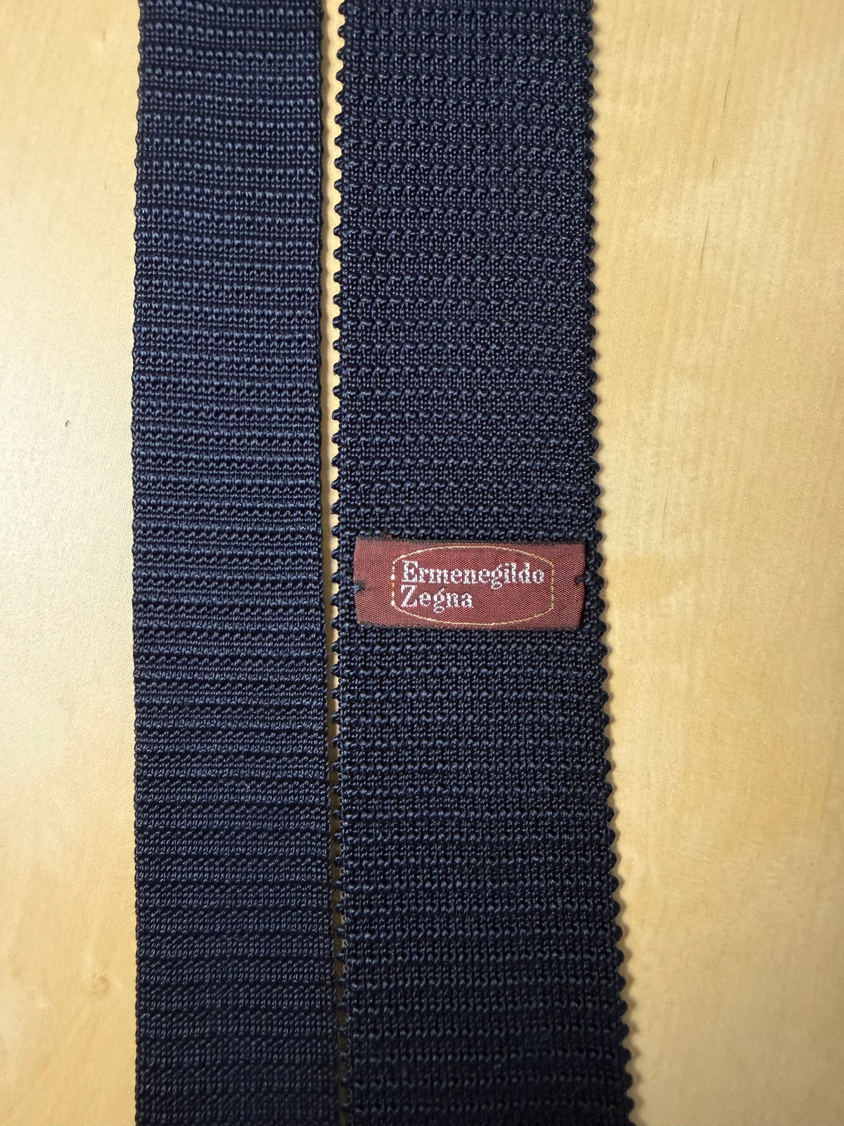 Cravatta tricot Ermenegildo Zegna vintage in seta blu
