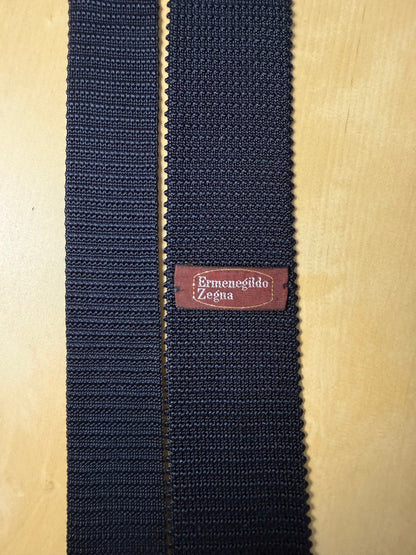 Cravatta tricot Ermenegildo Zegna vintage in seta blu