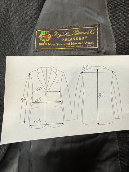 Giacca Caruso grisaglia cardata tessuto Loro Piana Zelander - tg. 54