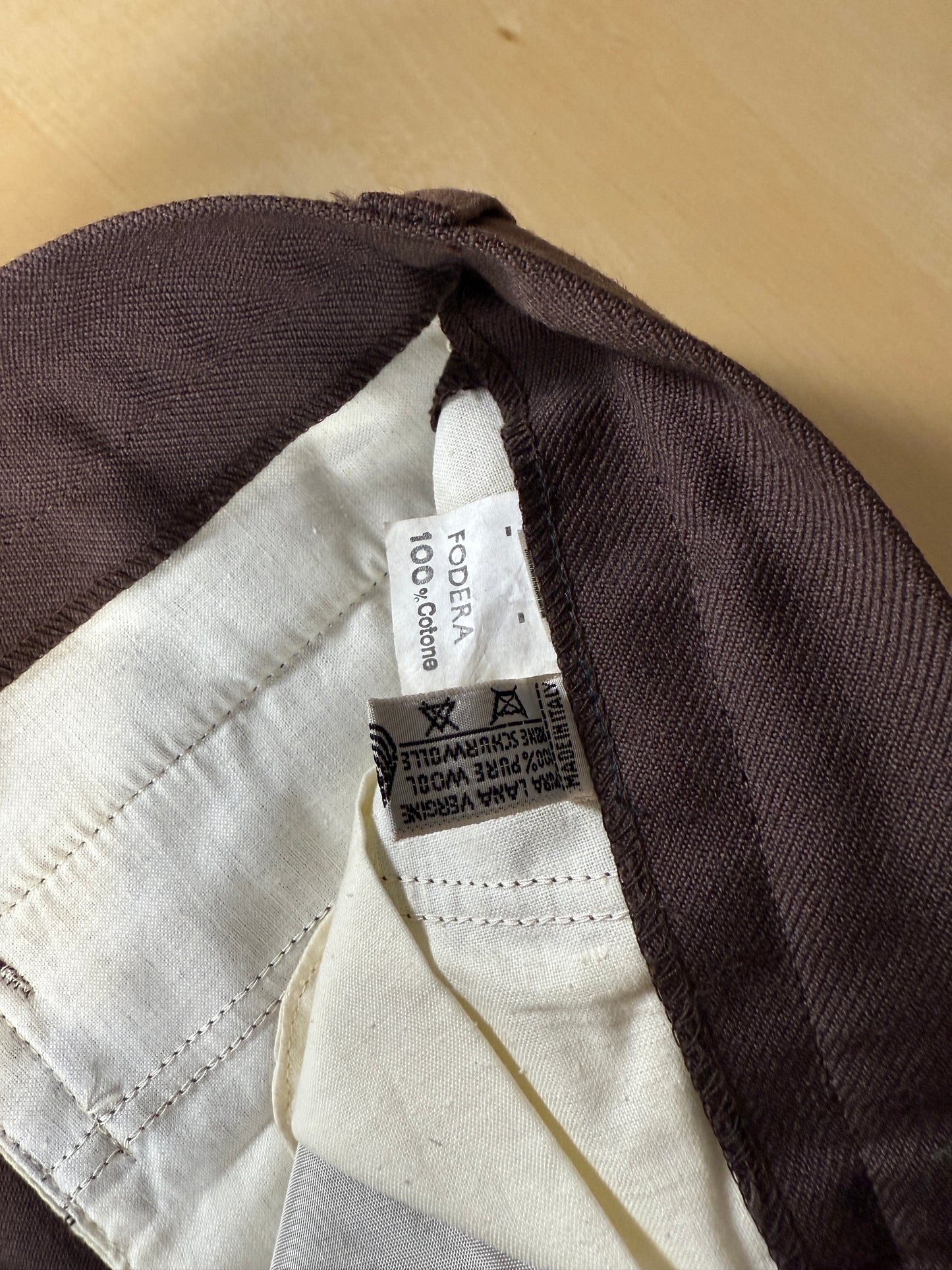 Pantaloni anni ‘70/‘80 in cavalry twill marrone (NOS) - tg. 46/48