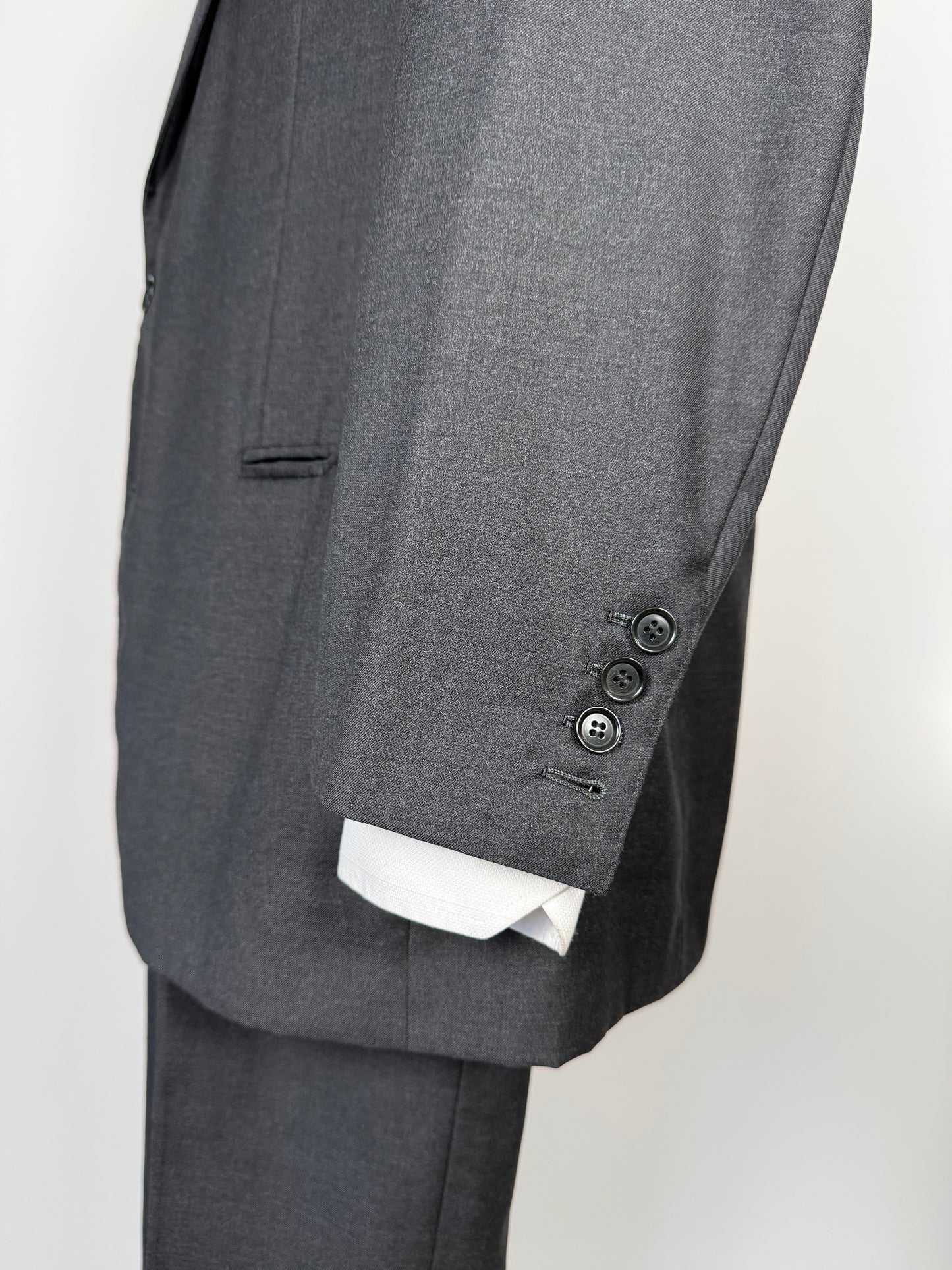 Completo sartoriale flanella pettinata grigio antracite - tg. 52/54, drop basso
