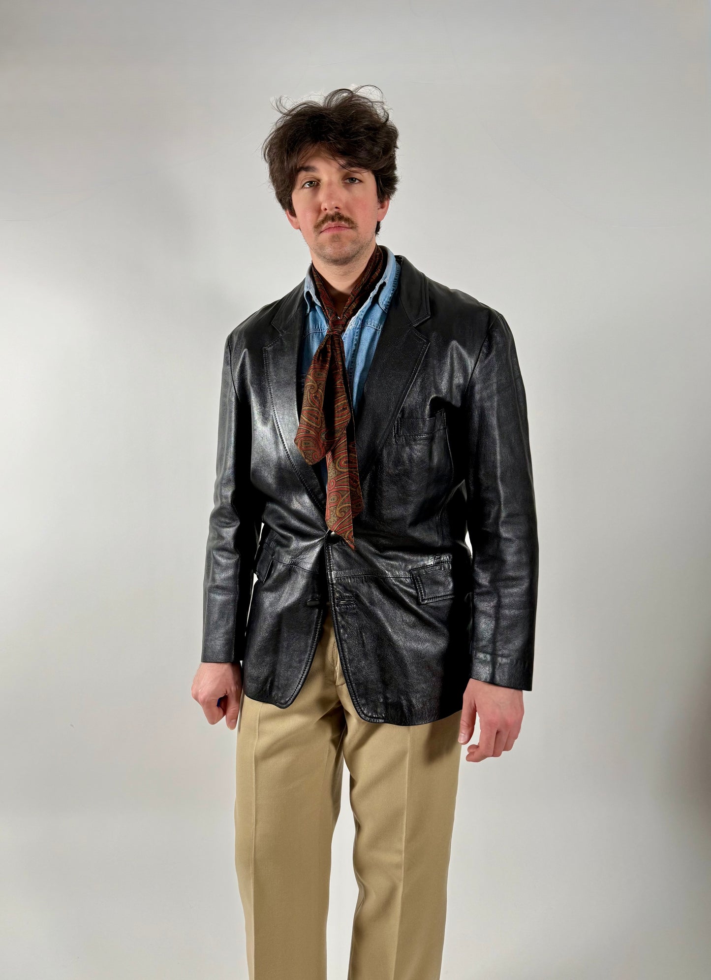 Giacca blazer in pelle anni ‘80 - tg. 50