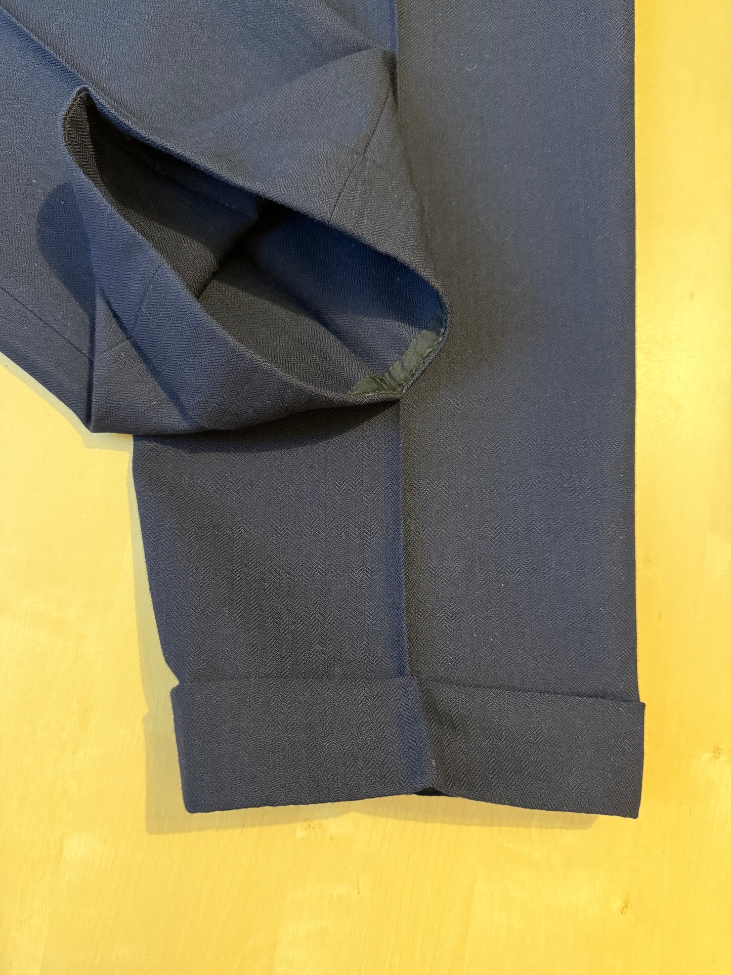 Completo doppiopetto sartoriale anni ‘40/‘50 blu spinato - tg. 46/48