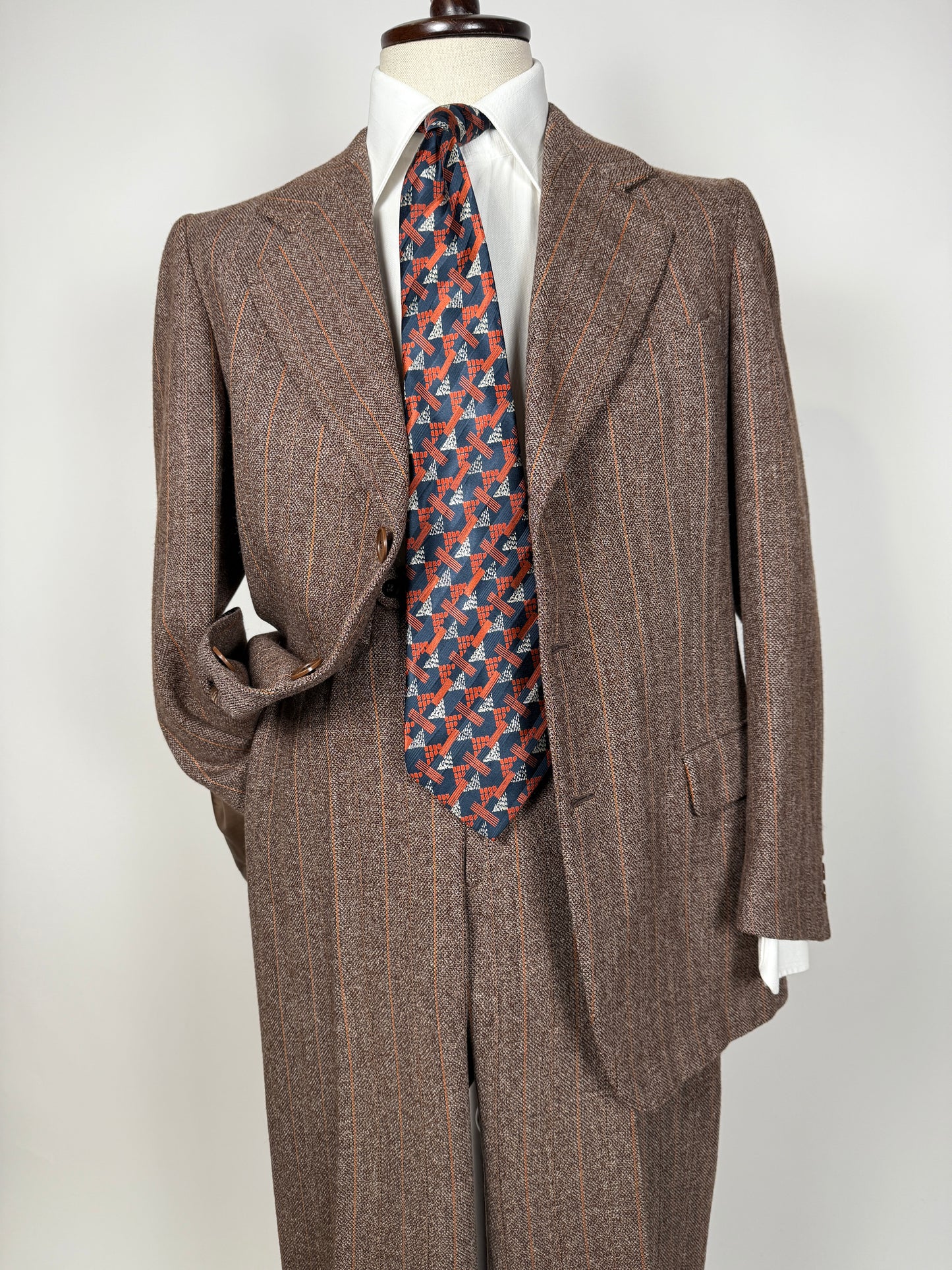Completo anni ‘70 tweed marrone - tg. 50