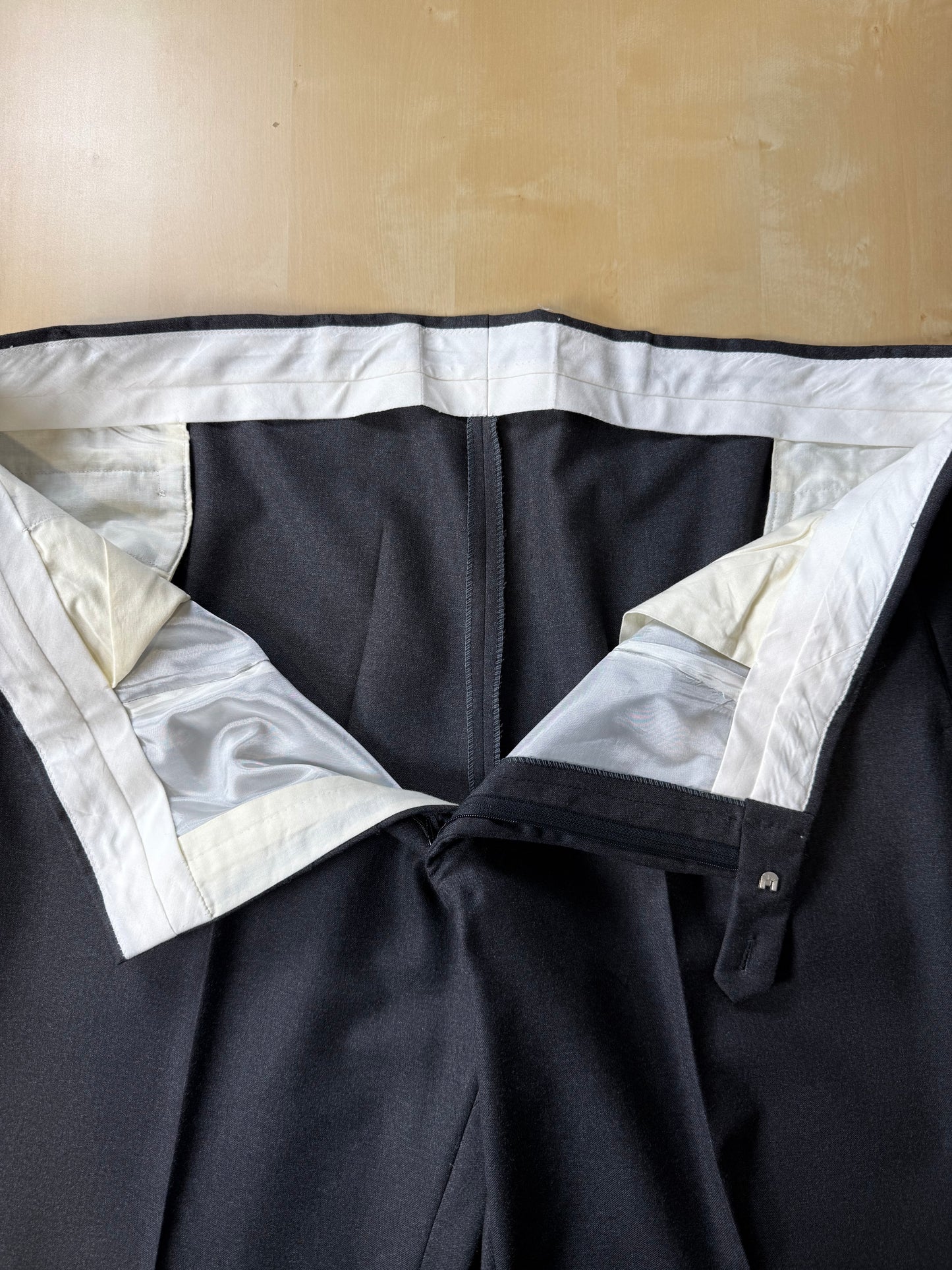 Completo sartoriale flanella inglese grigio antracite - tg. 62 corta drop 0