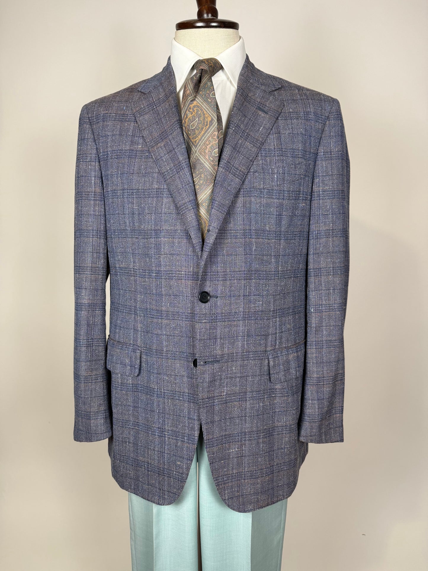 Giacca estiva in hopsack lana seta lino e cotone lilla - tg. 54