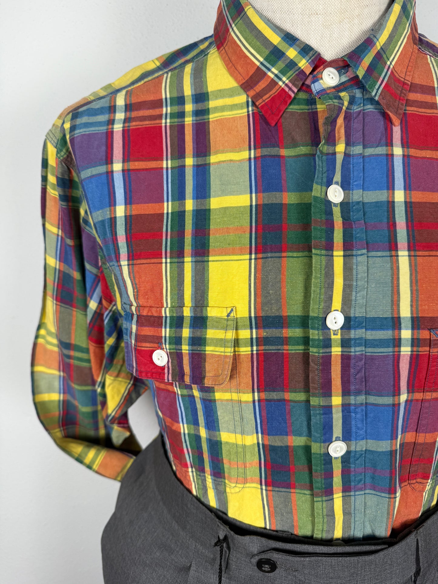 Camicia Ralph Lauren in seta e lino a quadri - XXL