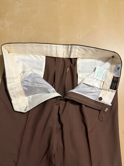 Pantalone anni '80 fresco lana marrone cacao (NOS) - tg. 54
