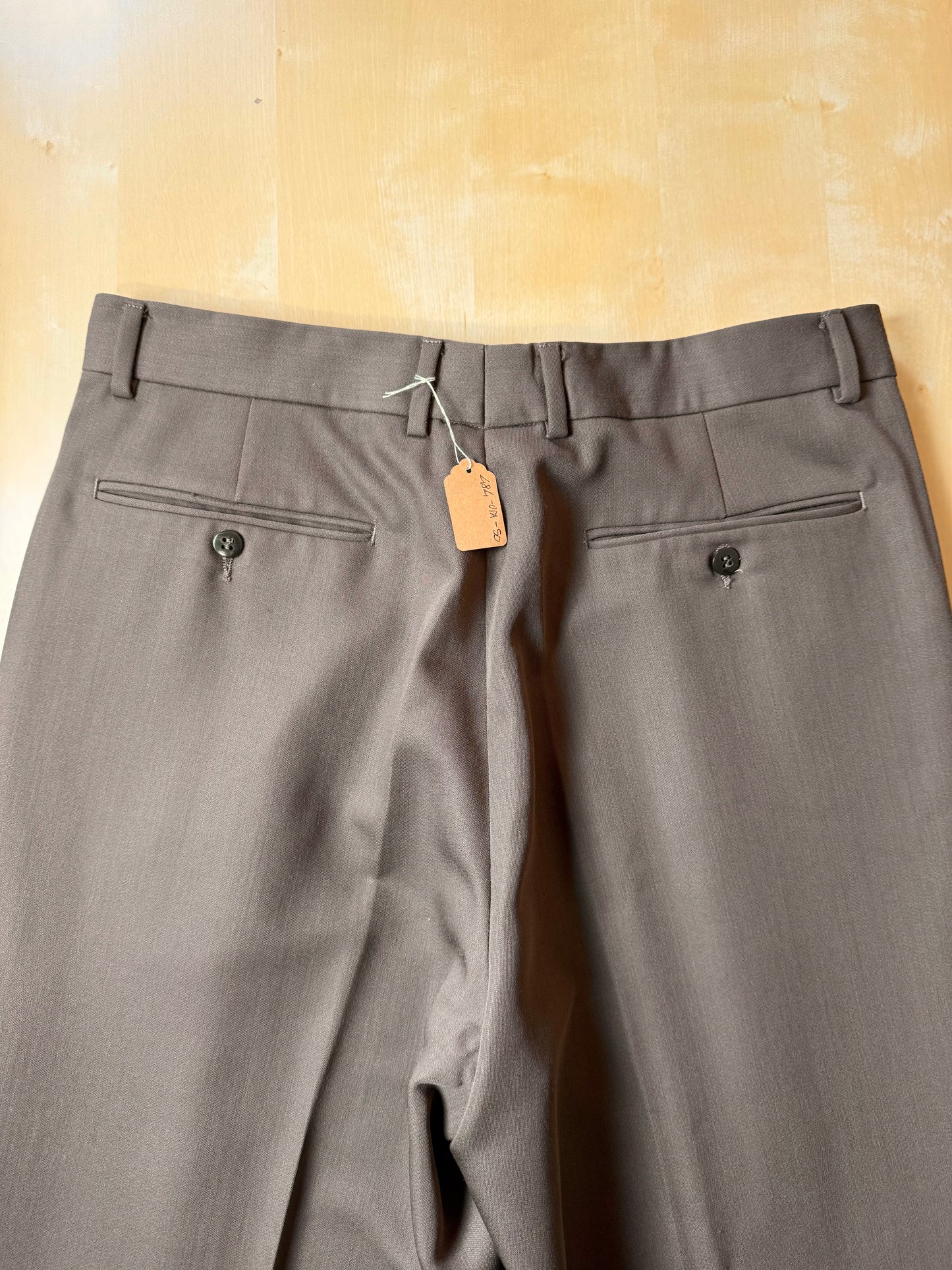 Pantaloni lana pettinata verde cachi - tg. 48