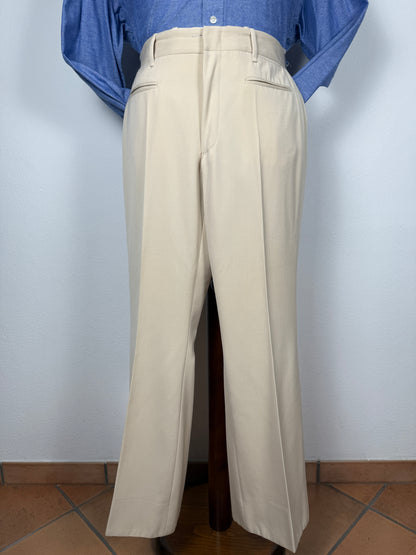 Completo sartoriale anni '70 a zampa in twill color panna - tg. 44/46