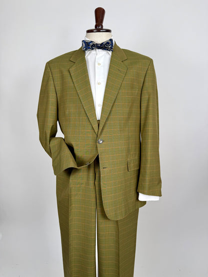 Completo anni ‘80 verde a quadri in cotone sfoderato - tg. 50