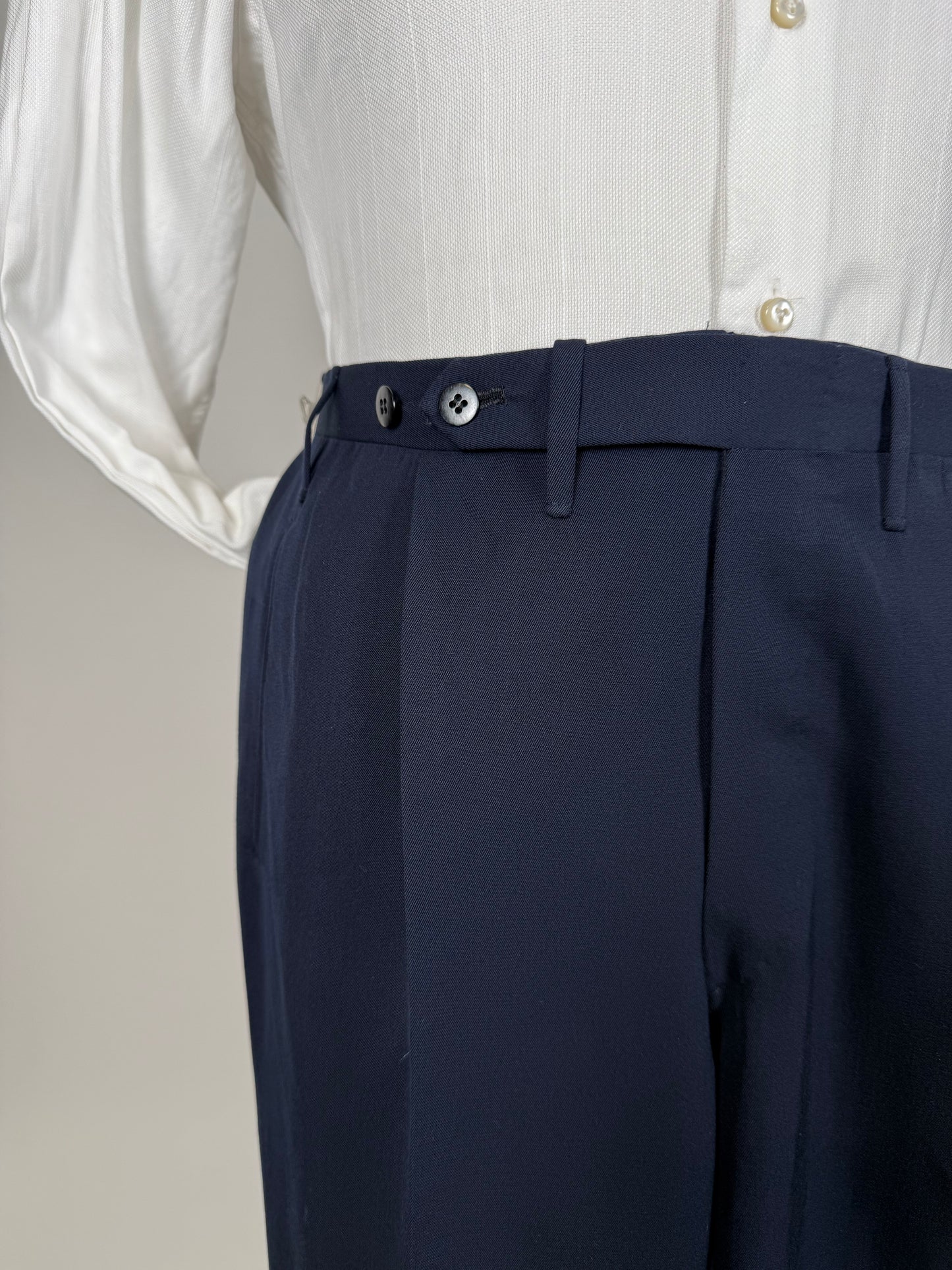 Pantaloni sartoriali anni ‘70 twill pettinato blu - tg. 50