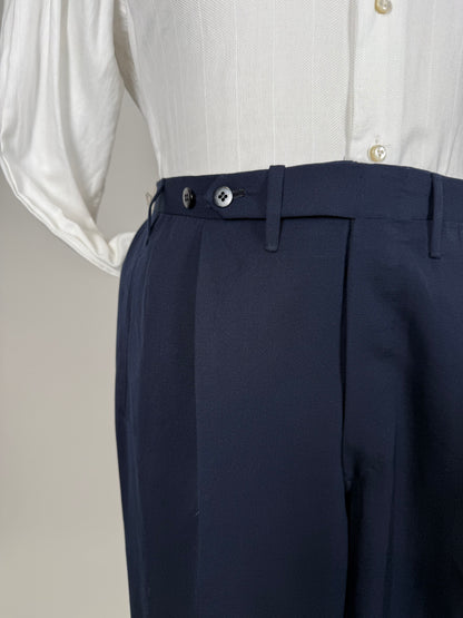 Pantaloni sartoriali anni ‘70 twill pettinato blu - tg. 50