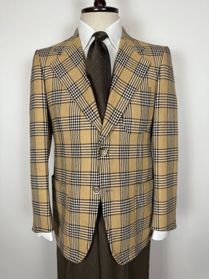 Giacca anni ‘70 beige a quadri - tg. 44/46